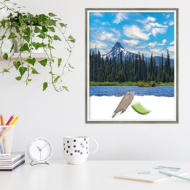 Amanti Art Lucie Silver White Wood Picture Frame