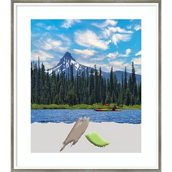 Amanti Art Lucie Silver White Wood Matted Picture Frame