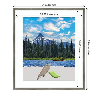 Amanti Art Lucie Silver White Wood Matted Picture Frame