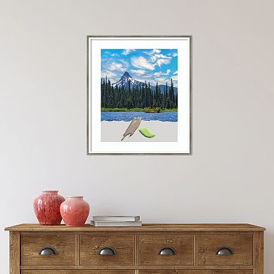 Amanti Art Lucie Silver White Wood Matted Picture Frame