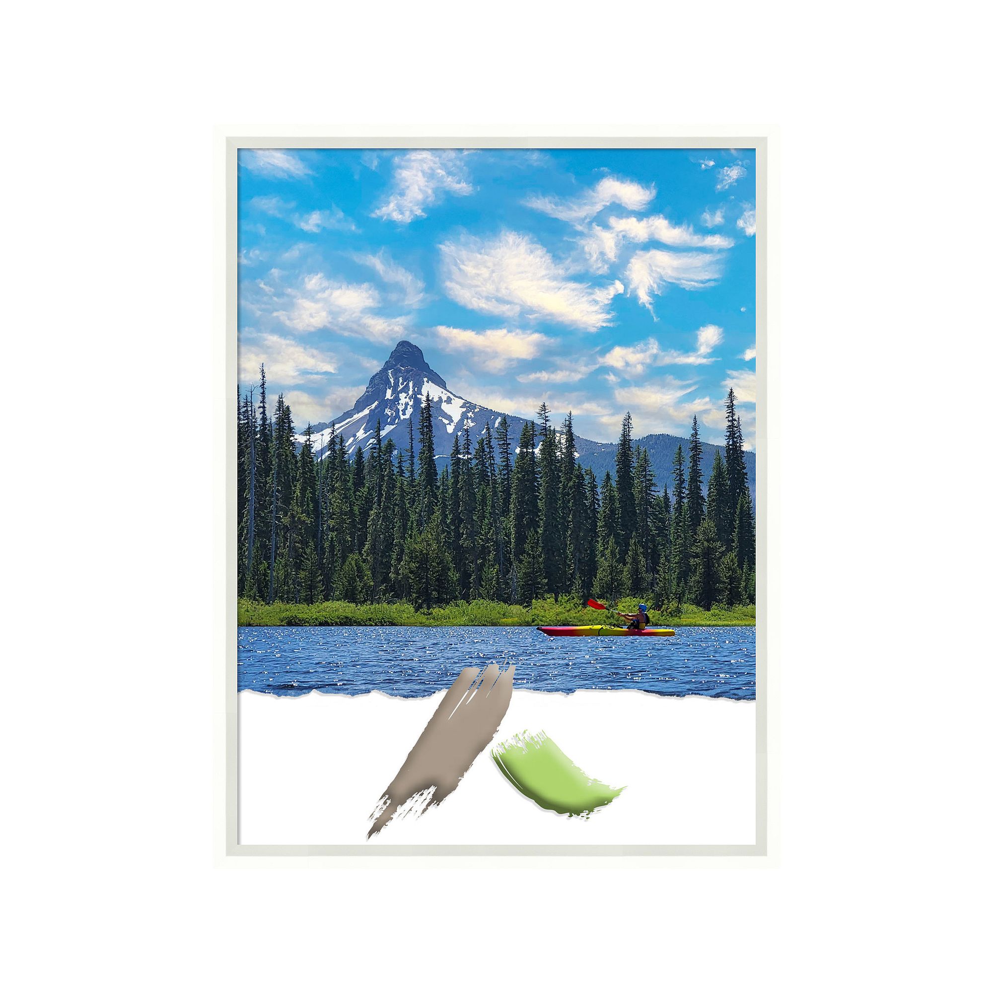 Amanti Art Lucie White Wood Picture Frame