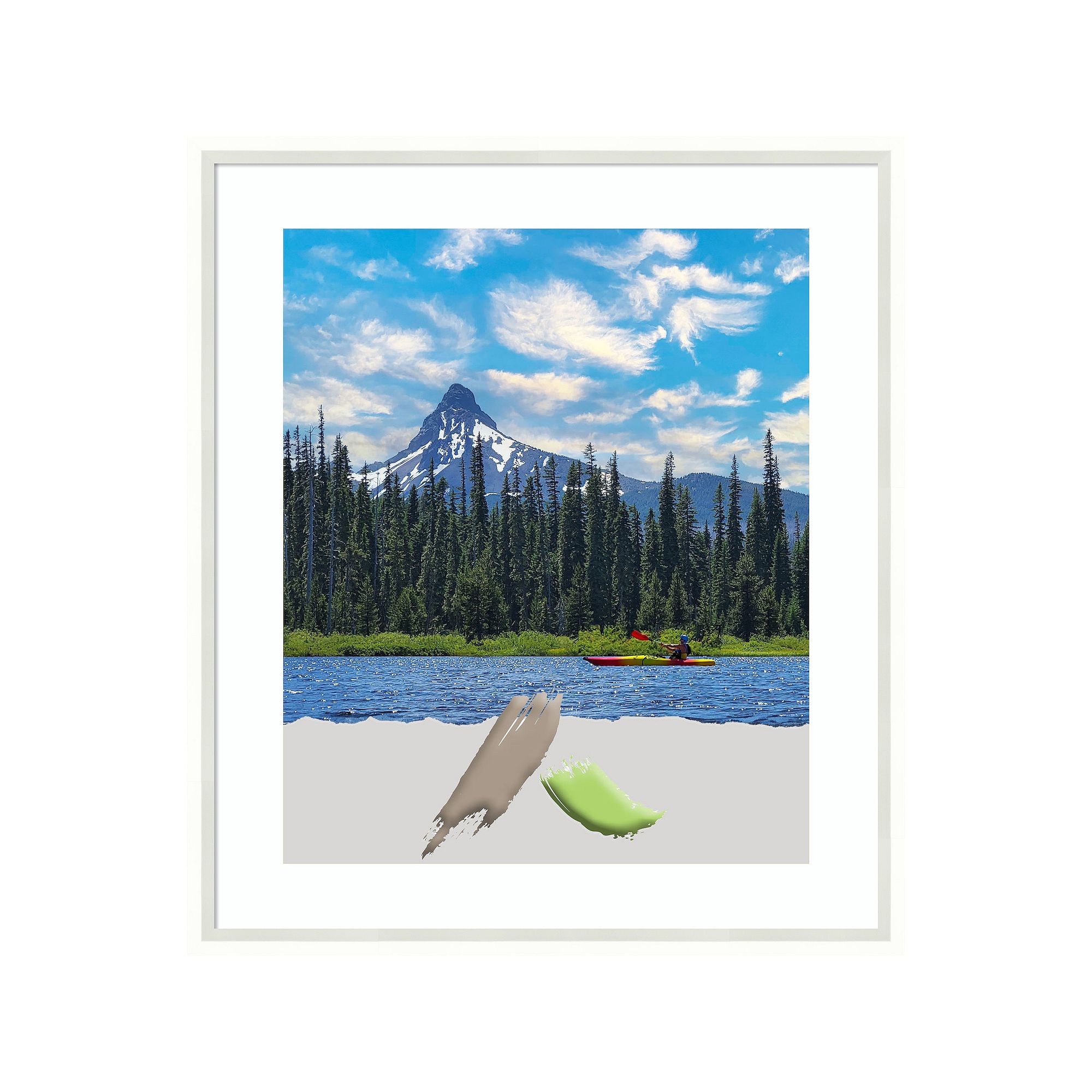 Amanti Art Lucie White Wood Matted Picture Frame