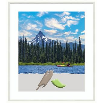 Amanti Art Lucie White Wood Matted Picture Frame