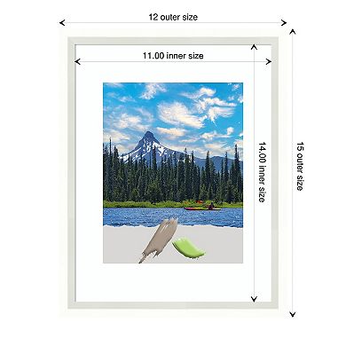 Amanti Art Lucie White Wood Matted Picture Frame