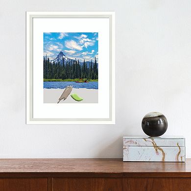 Amanti Art Lucie White Wood Matted Picture Frame
