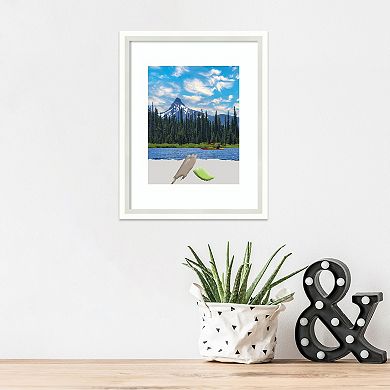 Amanti Art Lucie White Wood Matted Picture Frame