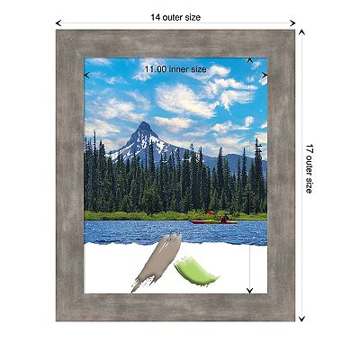 Amanti Art Marred Pewter Wood Picture Frame