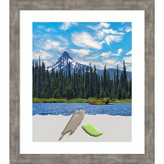 Amanti Art Marred Pewter Wood Matted Picture Frame