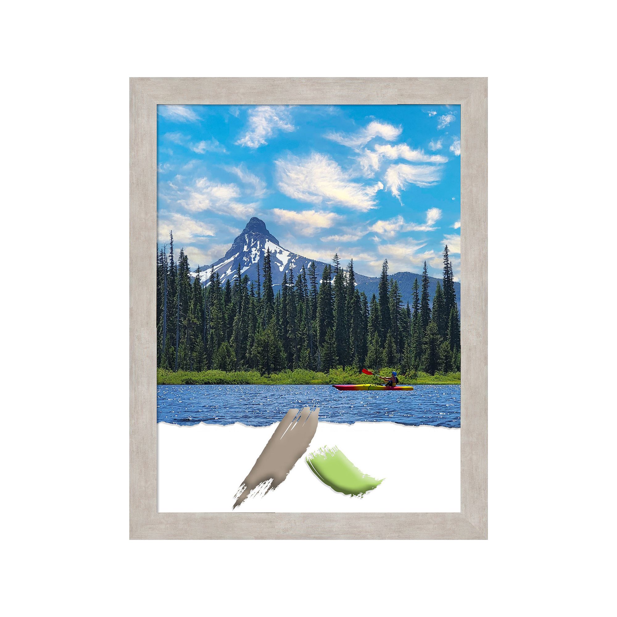 Amanti Art Marred Silver Wood Picture Frame