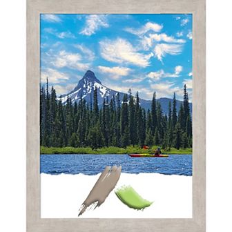 Amanti Art Marred Silver Wood Picture Frame