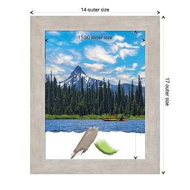 Amanti Art Marred Silver Wood Picture Frame