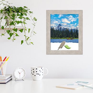 Amanti Art Marred Silver Wood Picture Frame