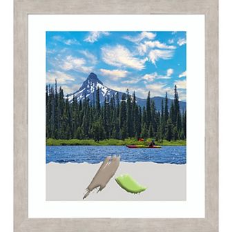 Amanti Art Marred Silver Wood Matted Picture Frame