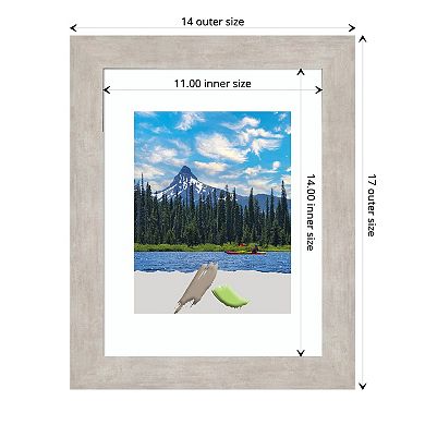 Amanti Art Marred Silver Wood Matted Picture Frame