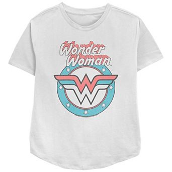 Women's Wonder Woman Retro Logo Relaxed Fit Graphic Tee