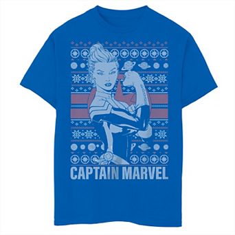 Boys 8-20 Marvel Captain Marvel Christmas Ugly Sweater Graphic Tee