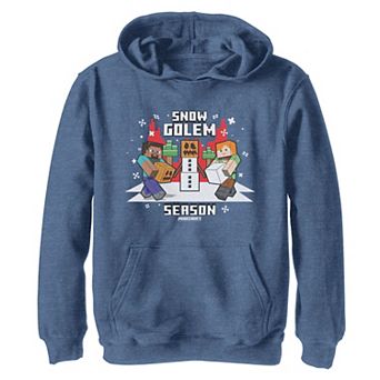 Boys 8-20 Minecraft Christmas Snow Golem Season Hoodie
