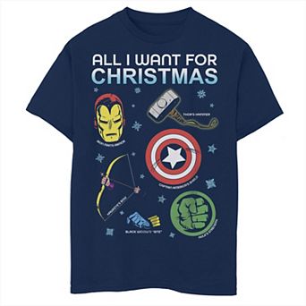 Boys 8-20 Marvel Comics Christmas Avengers All I Want Graphic Tee