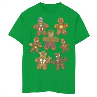 Boys 8-20 Marvel Avengers Christmas Gingerbread Cookies Graphic Tee