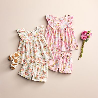 Disney Princess Baby & Toddler Girl Linen Flutter Sleeve Top & Short Set by Jumping Beans