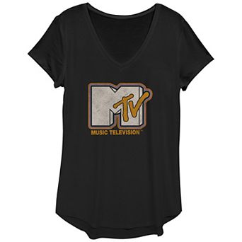 Women's MTV Music Television Stripes Logo Graphic Tee