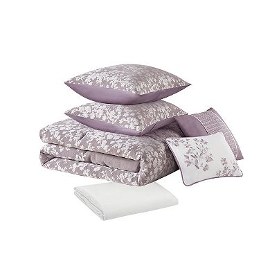 Madison Park Ella 6-Piece Comforter Set with Throw Pillows