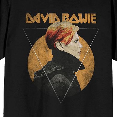 Juniors' David Bowie Circle Black Graphic Tee