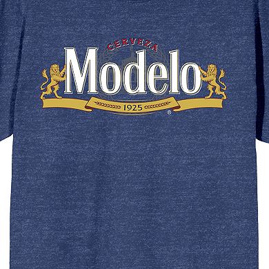 Juniors' Modelo Logo Navy Heather Graphic Tee