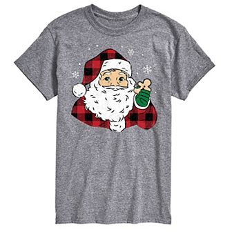 Men's Vintage Santa Plaid Cookie Graphic Tee