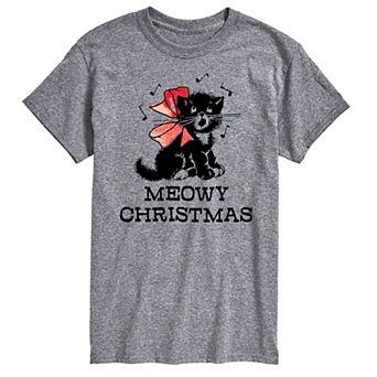 Men's Vintage Meowy Christmas Graphic Tee