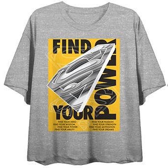 Juniors' Superman Find Your Power Graphic Tee