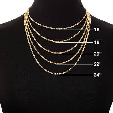 PRIMROSE 24k Gold Over Silver 20-in. Rope Chain