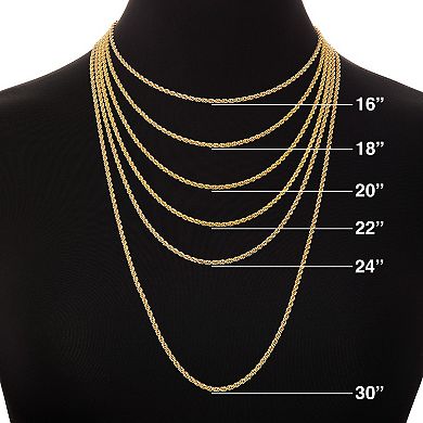 PRIMROSE 24k Gold Over Silver 20-in. Rope Chain