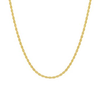 PRIMROSE 24k Gold Over Silver 20 in Rope Chain