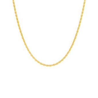 PRIMROSE 24k Gold Over Silver 20 in Rope Chain