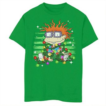 Boys 8-20 Rugrats Chuckie Finster Christmas Lights Graphic Tee