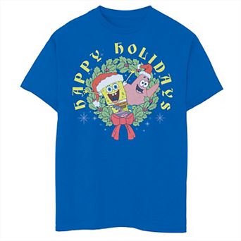 Boys 8-20 Nickelodeon SpongeBob SquarePants Christmas Patrick Happy Holidays Graphic Tee