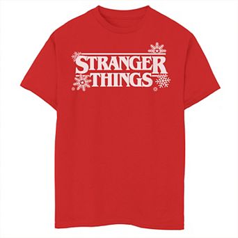 Boys 8-20 Stranger Things White Snowflakes Logo Graphic Tee