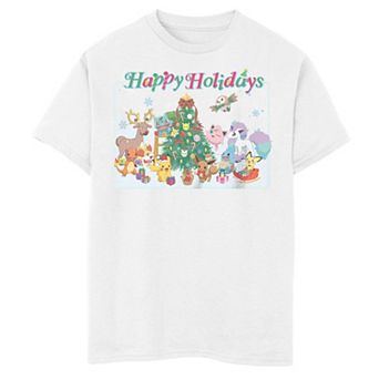 Boys 6-20 Pokemon Christmas Happy Holidays Xmas Tree Tee