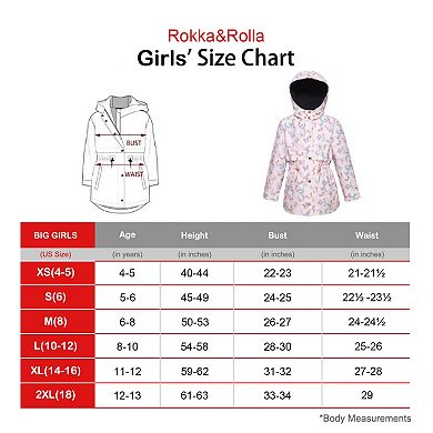 Girls' Rokka&Rolla Lightweight Rain Jacket Trench Coat