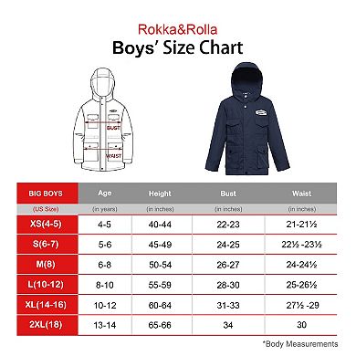 Boys' Rokka&Rolla Lightweight Zip-Up Casual Field Jacket Coat