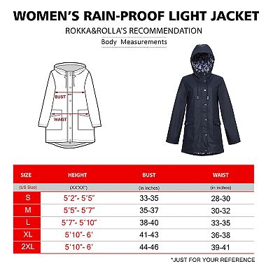 Women's Rokka&Rolla Waterproof Rain Coat Rubberized Jacket