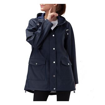Women's Rokka&Rolla Waterproof Rain Coat Rubberized Jacket