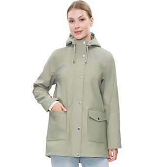 Women's Rokka&Rolla Waterproof Rain Coat Rubberized Jacket