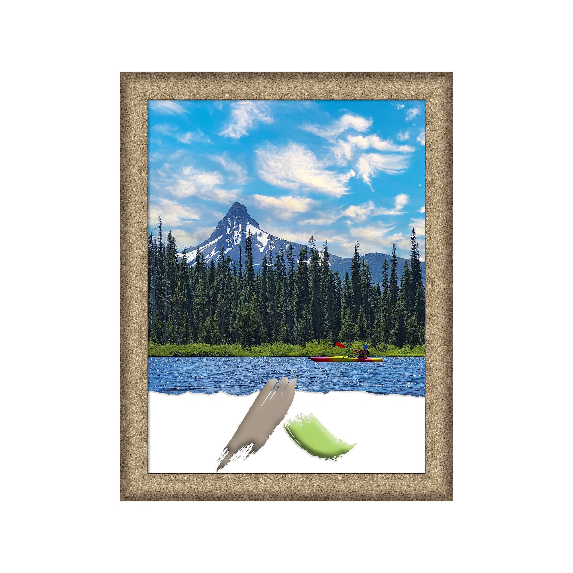 Amanti Art Elegant Brushed Bronze Narrow Picture Frame, Elegant Bronze
