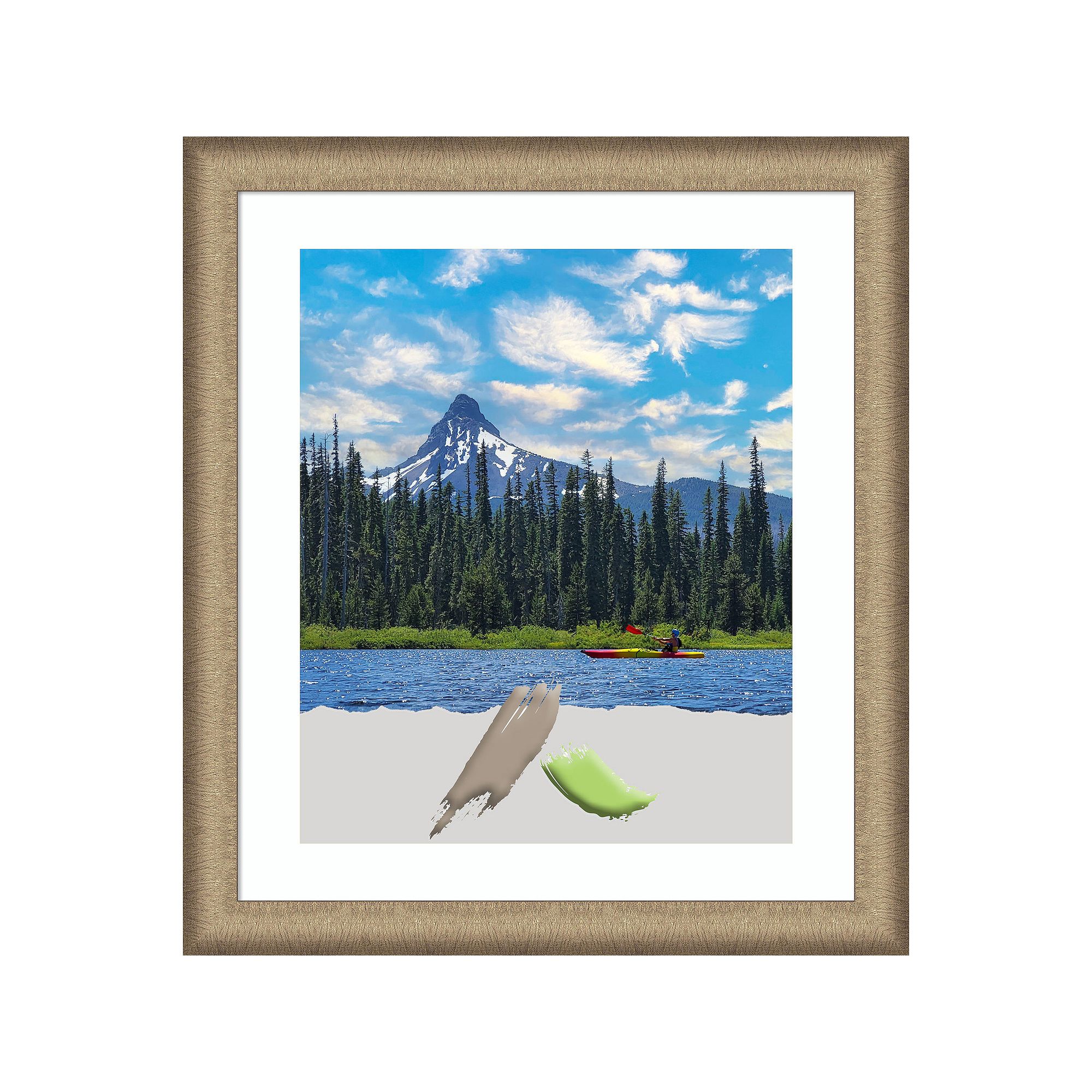 Amanti Art Elegant Brushed Bronze Narrow Picture Frame, Elegant Bronze