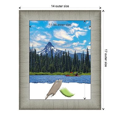 Amanti Art Elegant Brushed Pewter Narrow Picture Frame