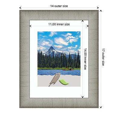 Amanti Art Elegant Brushed Pewter Narrow Picture Frame