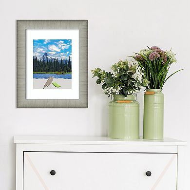 Amanti Art Elegant Brushed Pewter Narrow Picture Frame