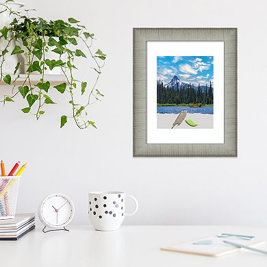 Amanti Art Elegant Brushed Pewter Narrow Picture Frame
